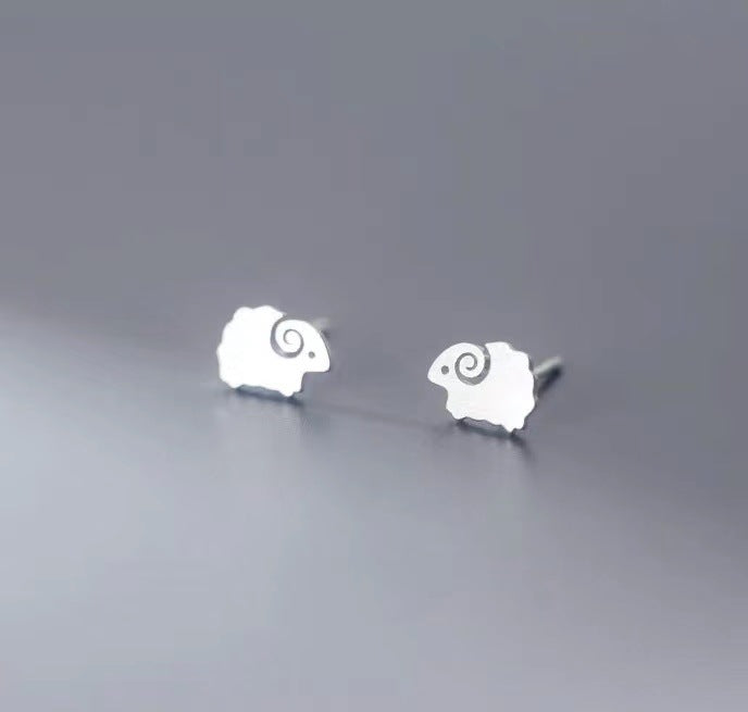 Cute Little Sheep Female Trendy Heart Petite Personal Stud Earrings