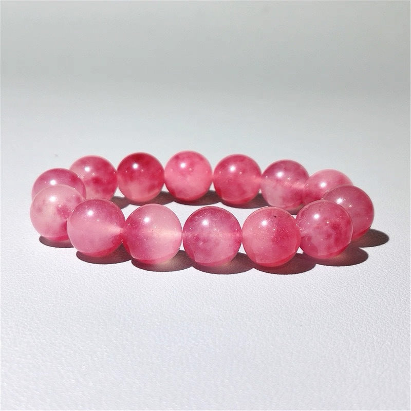 Natural Cherry Blossom Floating Flowers Agate Chalcedony Fashion Sweet Single Bracelet