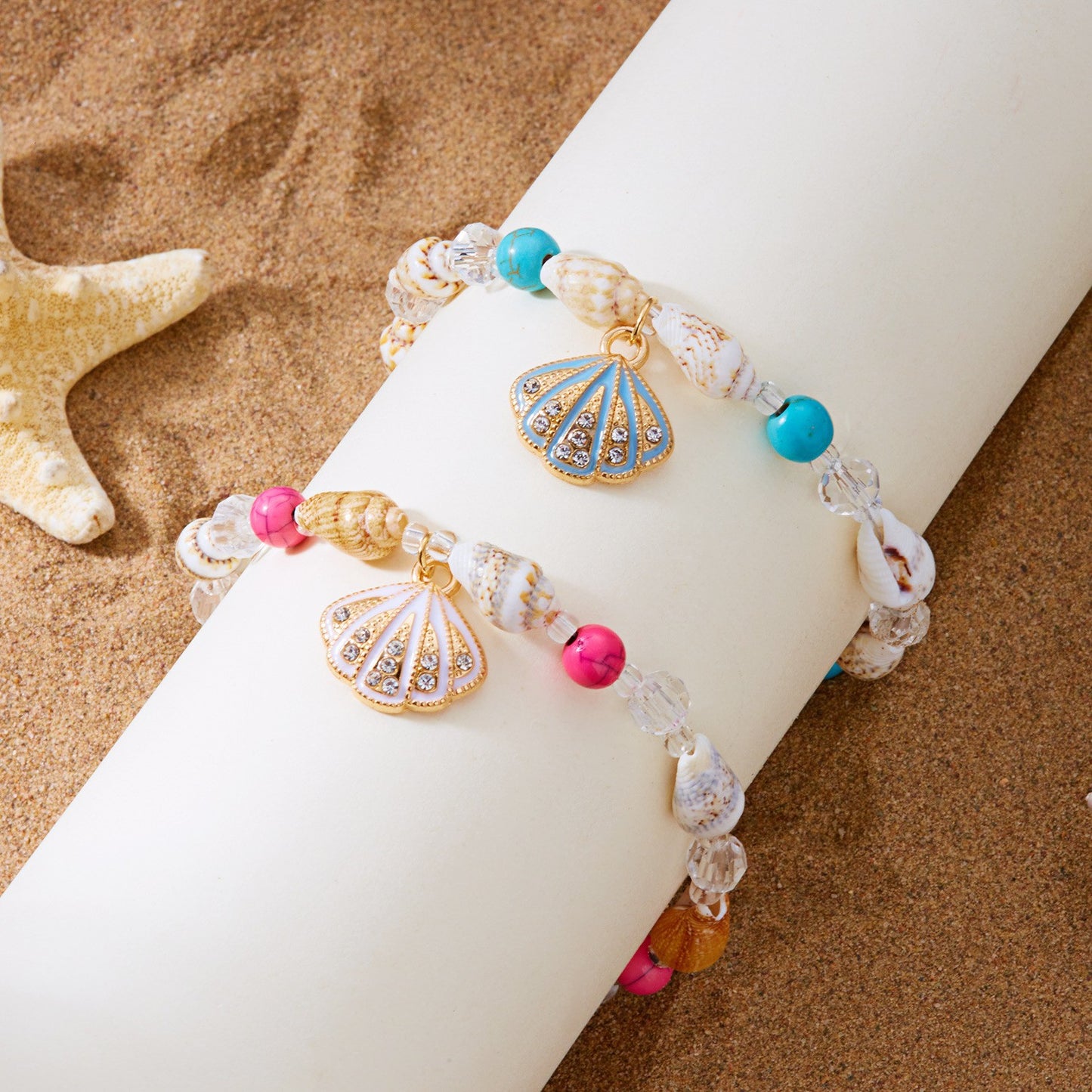 Bohemian Beach Foot Fashion Conch Crystal Bracelet