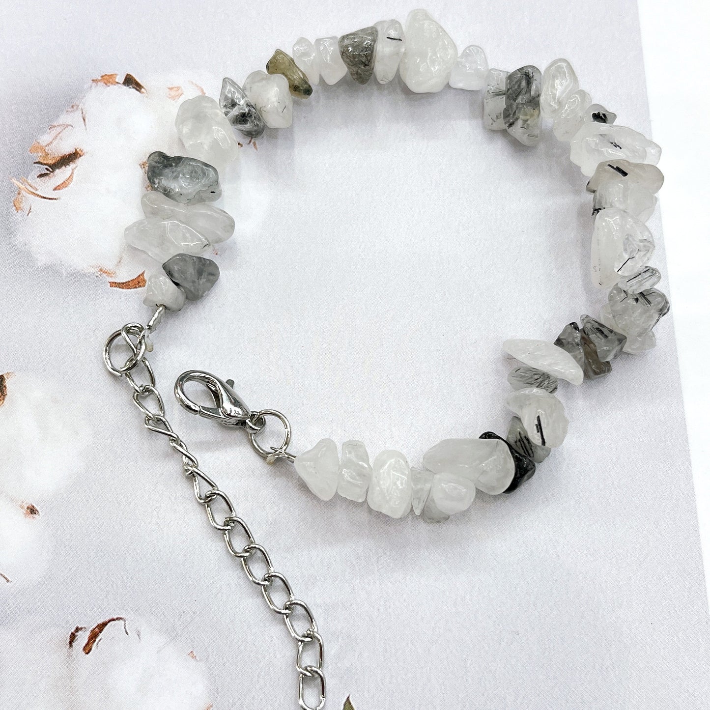Natural Crystal Agate Gravel Irregular Stone Lobster Bracelet