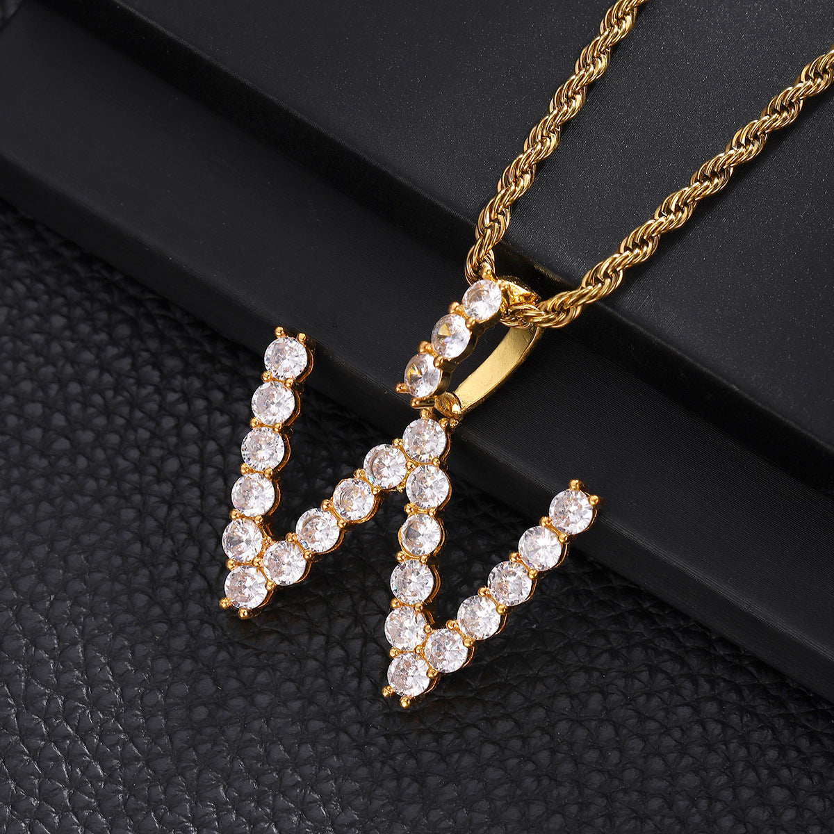 Women's & Men's English Letters Copper Inlaid With Zircon Pendants