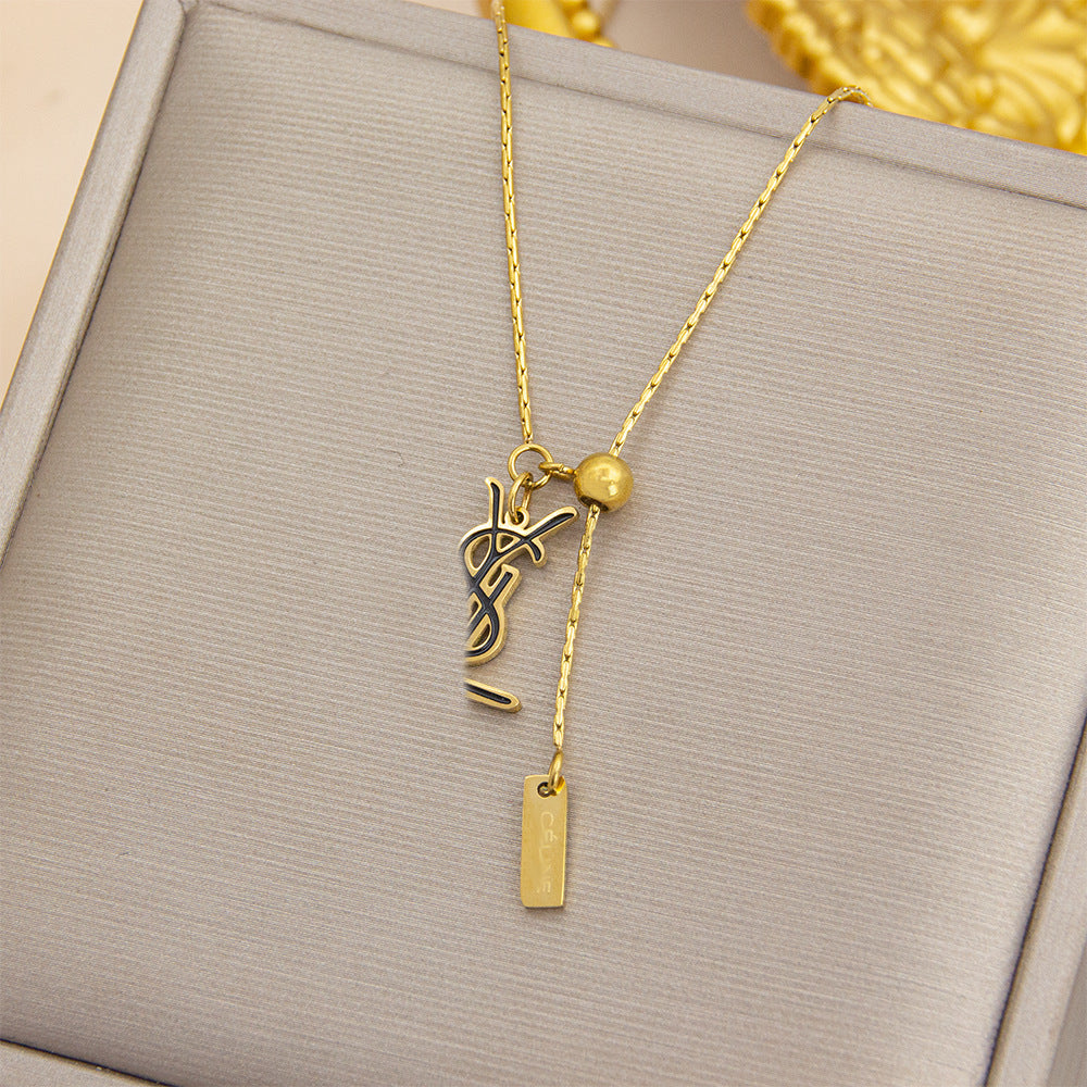 Titanium Steel Personalized Trendy Fresh Sweet Fashion Simple Adjustable Clavicle Necklaces
