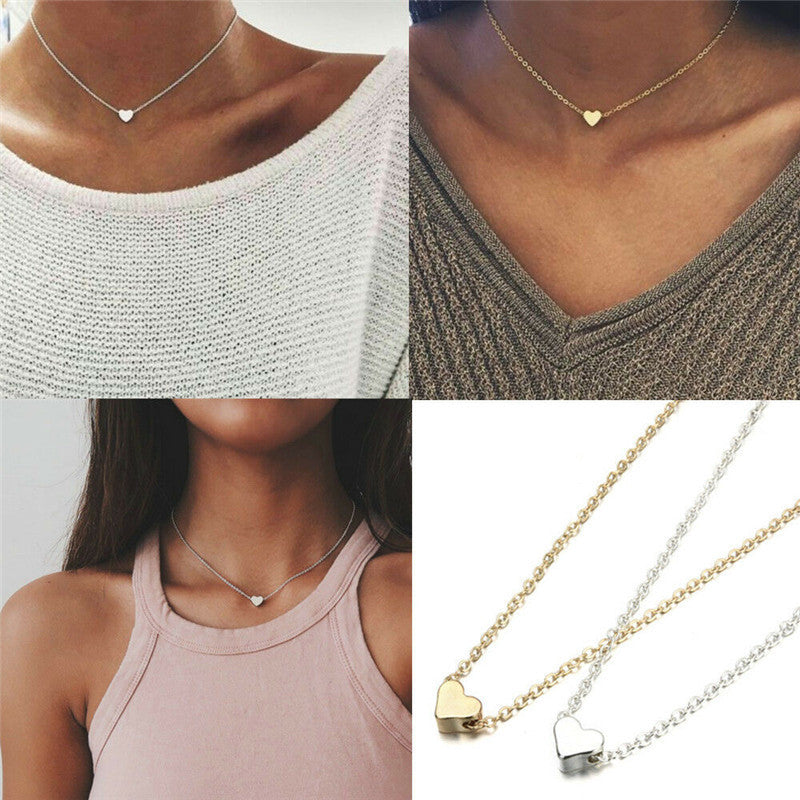 Heart Love Simple Clavicle Chain Fashion Necklaces