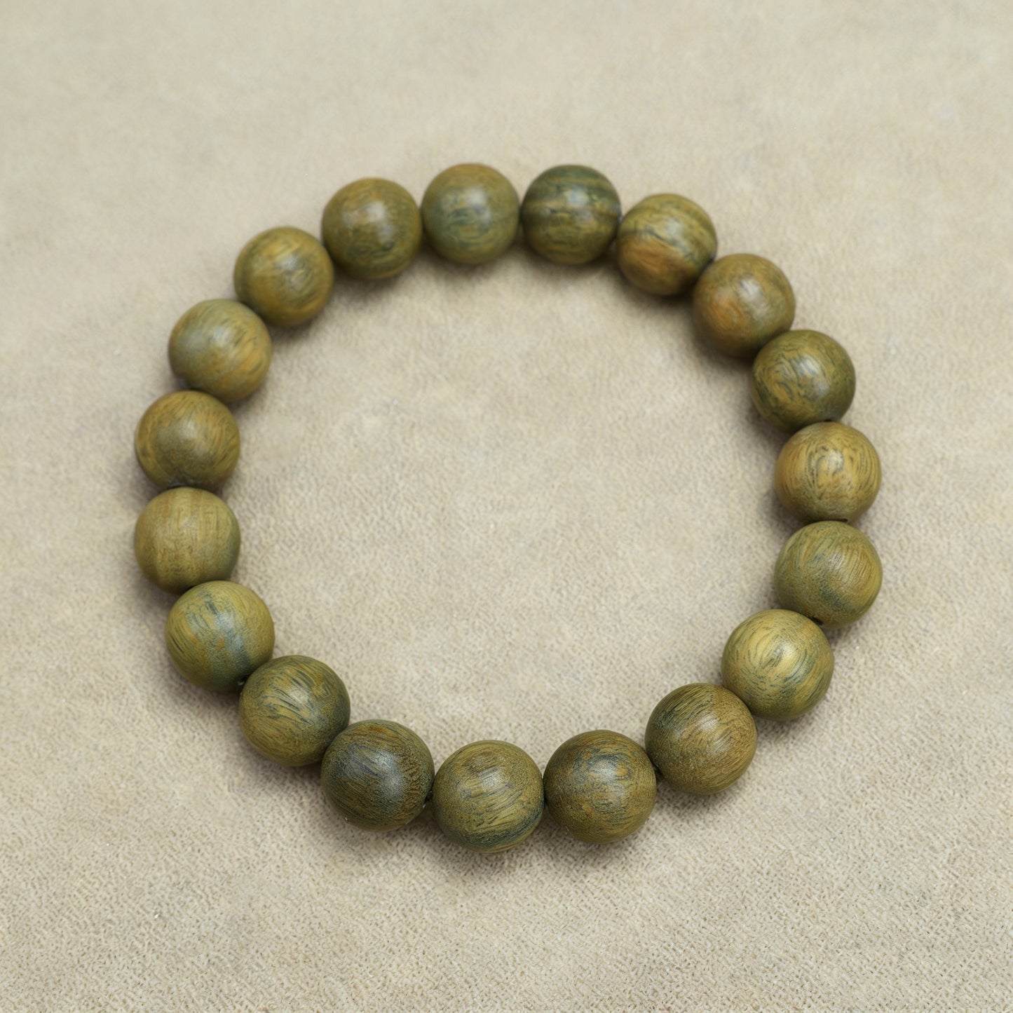 Women's & Men's Green Sandalwood Natural Log Submerged Buddha Beads Ethnic Retro Style Bracelet