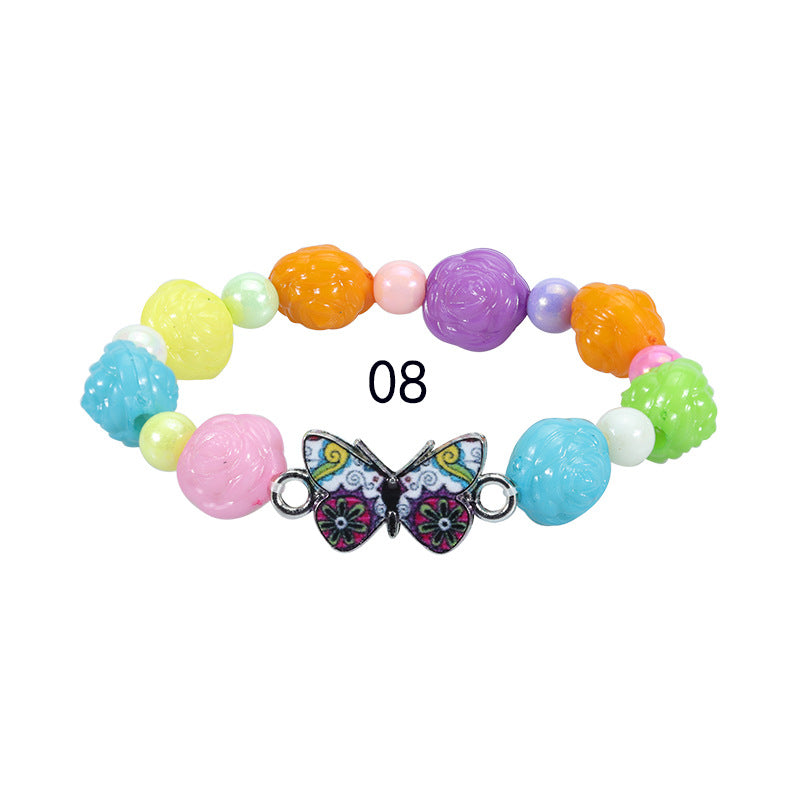 Children's Colorful Beaded Cute Butterfly Kindergarten Birthday Bracelets