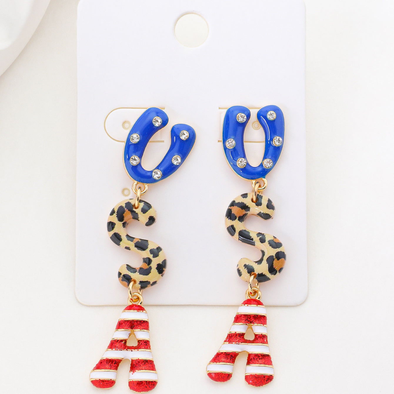 Women's Party Stars Stripes Vintage Drop Oil Rings