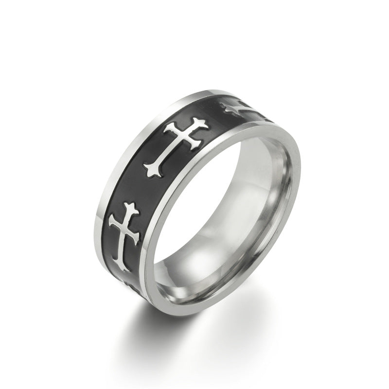 Men's Advanced Sense Retro Titanium Steel Ornament Rings