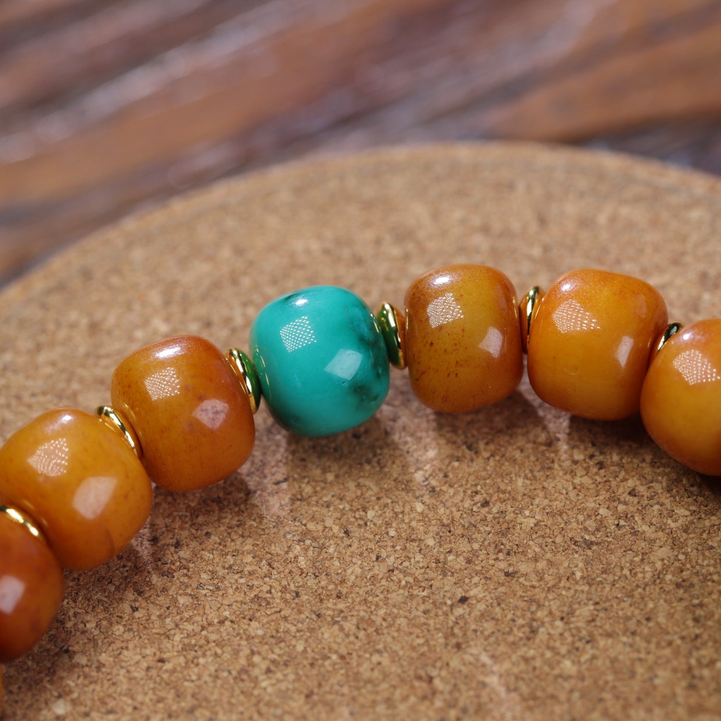 Yak Bone Barrel Beads Single Circle Ethnic Style Tibet Turquoise Bracelets