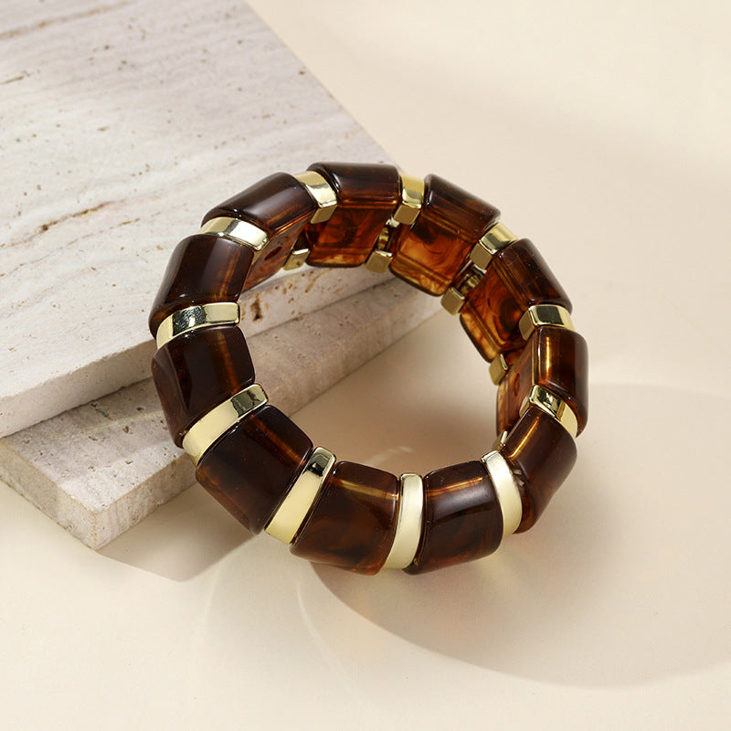 Women's Fashion Vintage Acrylic Elastic Elegant Bracelet