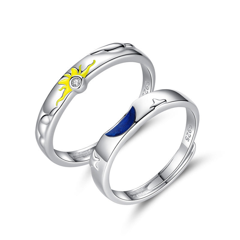 Sun Moon Star Couple Trend Long Rings