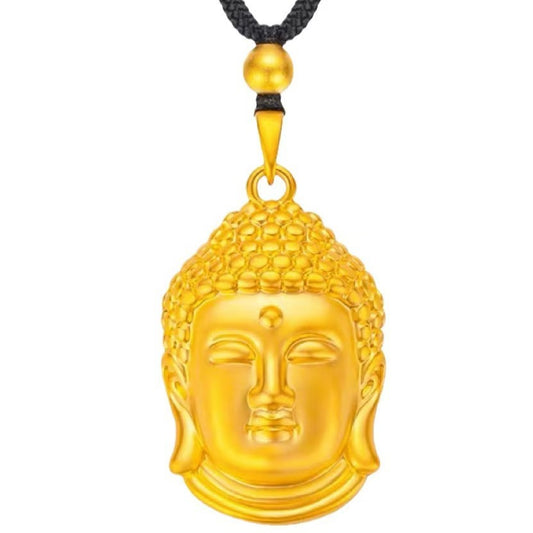 Vietnam Placer Gold Buddha Head Bless Pendants