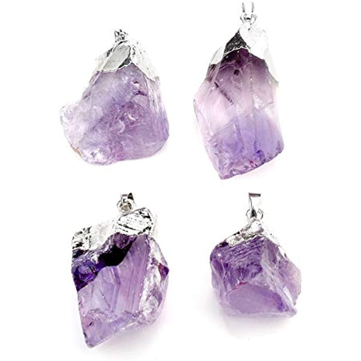 Natural Irregular Amethyst Stone Edge Pink Pendants