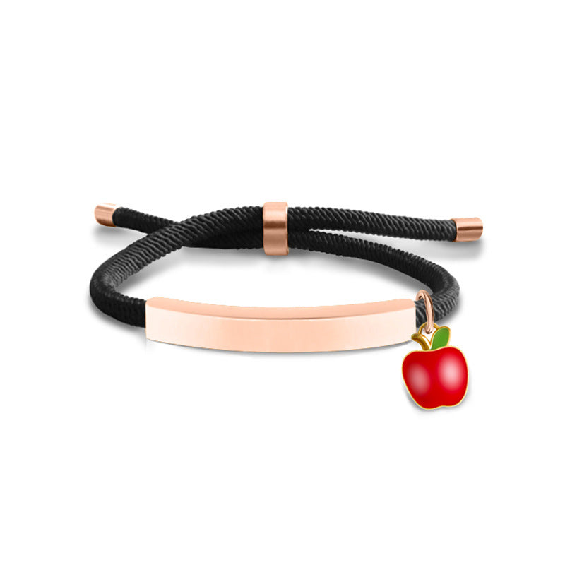 Material Red Apple Accessories Gift Lettering Bracelets