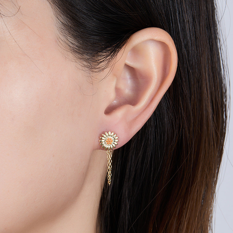 Graceful Chain Single Eight Awn Star Snake Geometric Earrings
