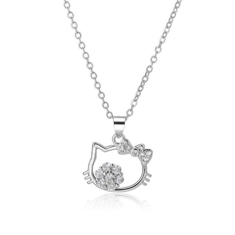 Cartoon Cat Fashion Heart Girlfriends Clavicle Chain Pendants