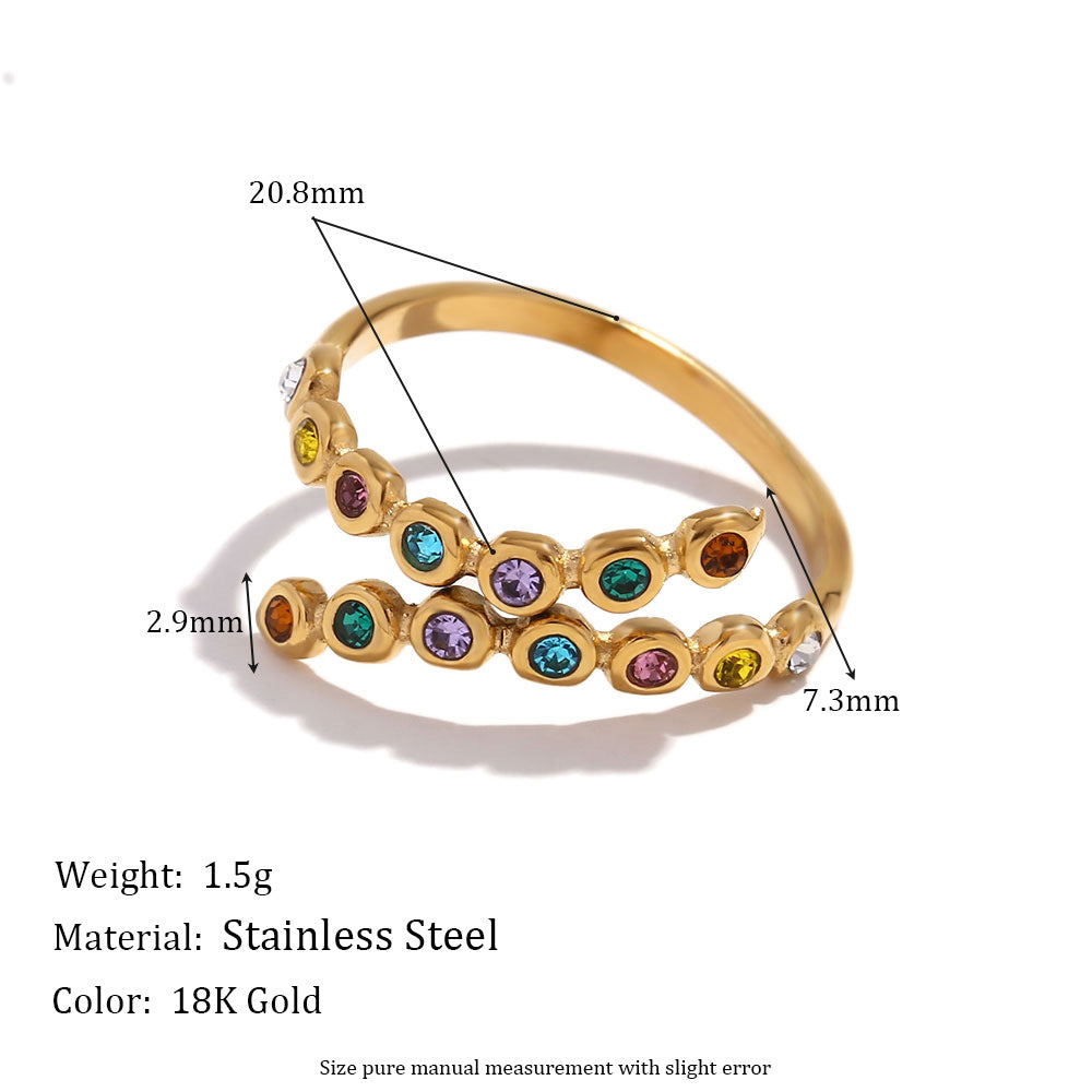 Women's Stainless Steel Gold Plated Cross Open Ring