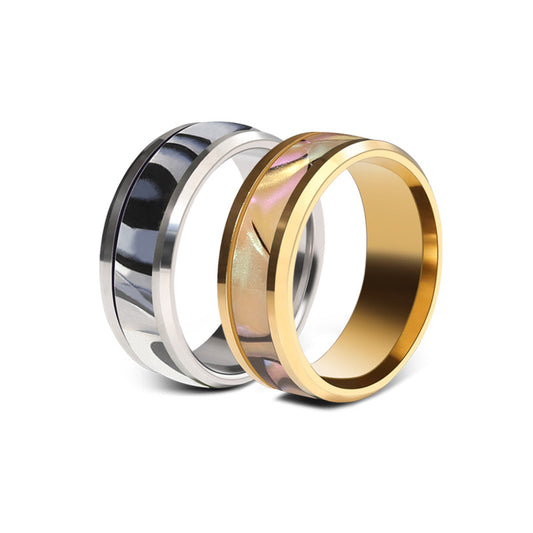 Shell Mixed Stainless Steel Fresh Sweet Ring