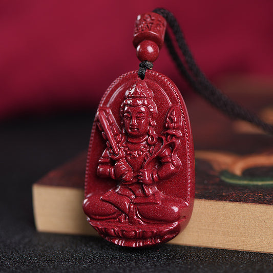 New Cinnabar Buddha Bodhisattva Patron Female Pendants