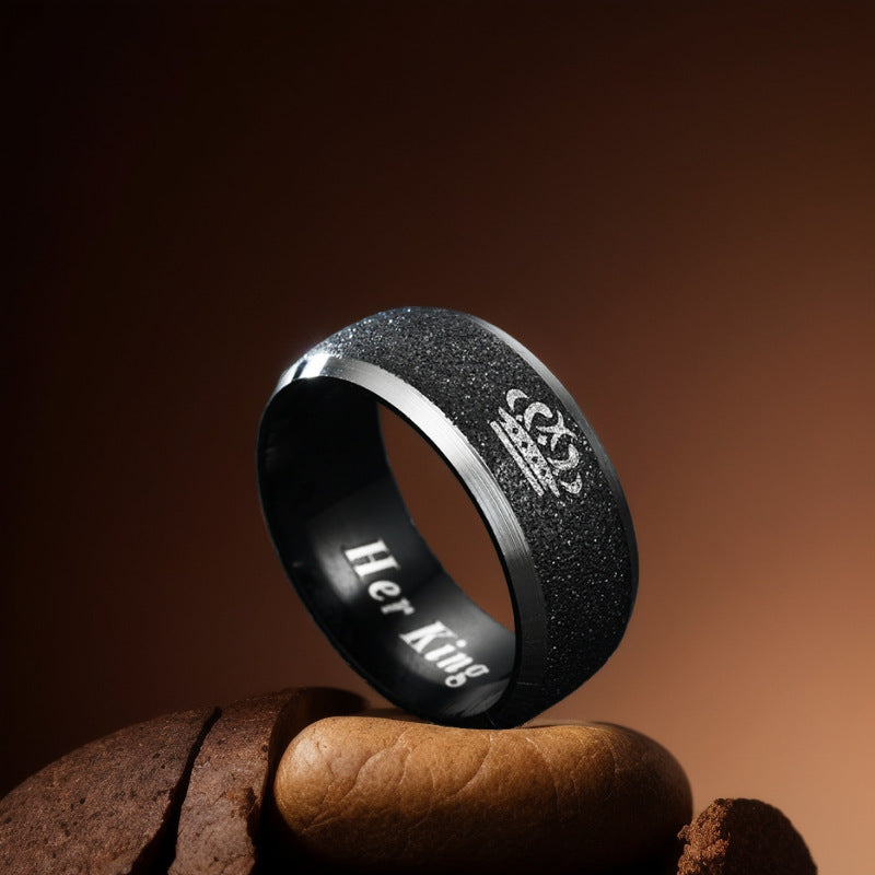 Graceful Crown Queen Couple Pair Style Rings