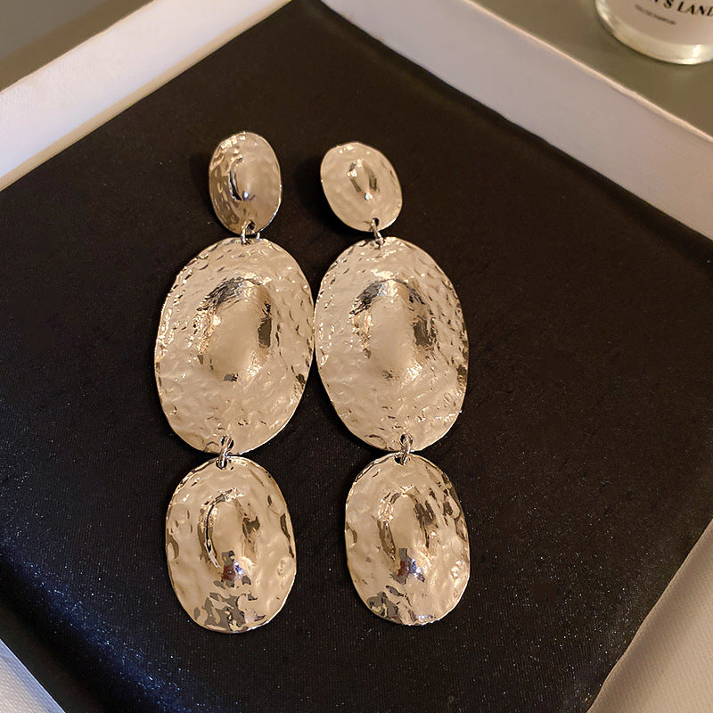 Women's Needle Round Curved Geometric Ear Retro Personalized Temperamental Light Luxury Earrings