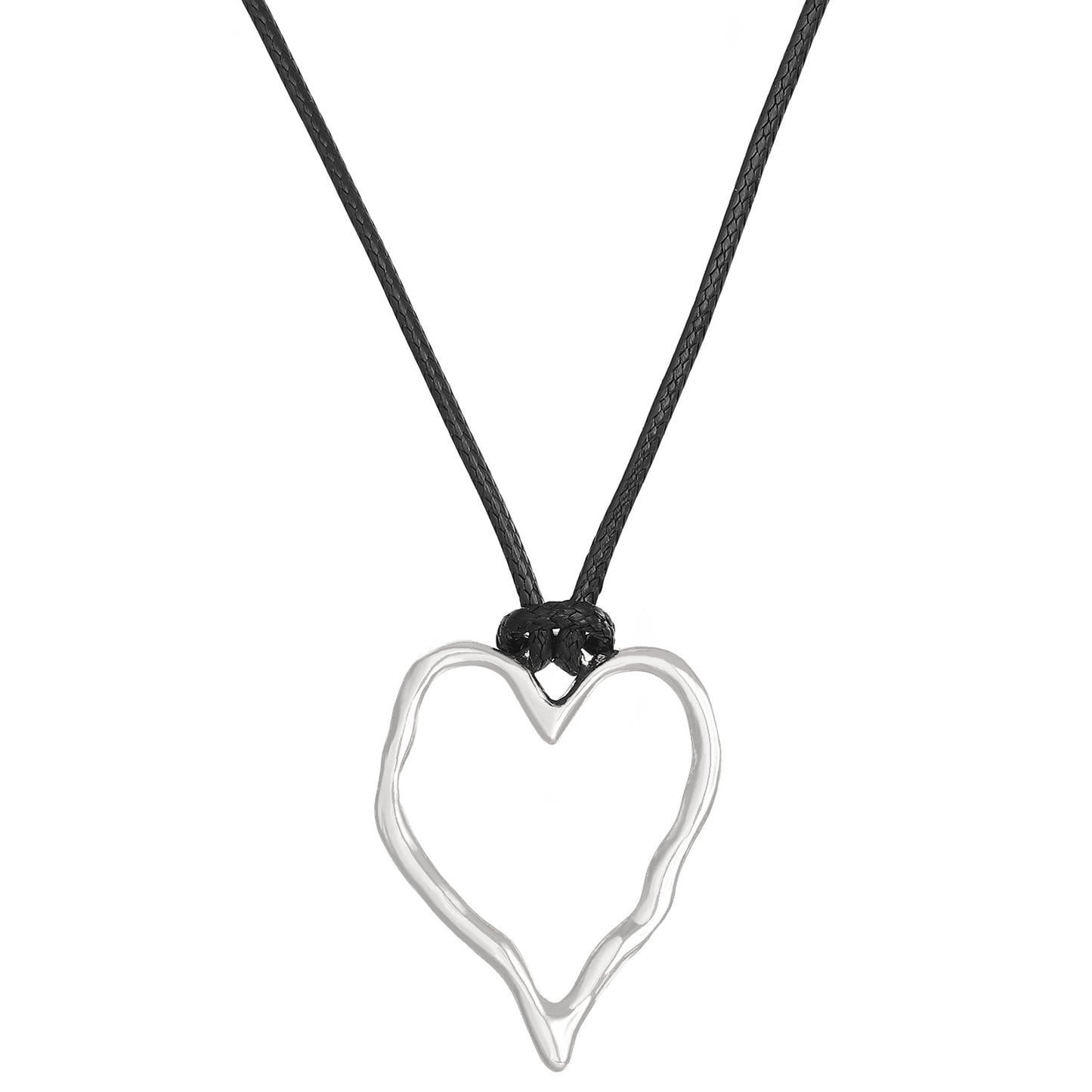 Irregular Heart Hollow Alloy Geometric Wax Necklaces