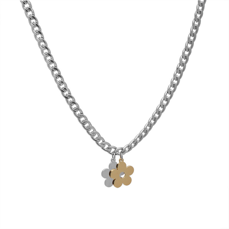 Flower Female Hip Hop Sweet Cool Light Luxury Minority Design Necklaces