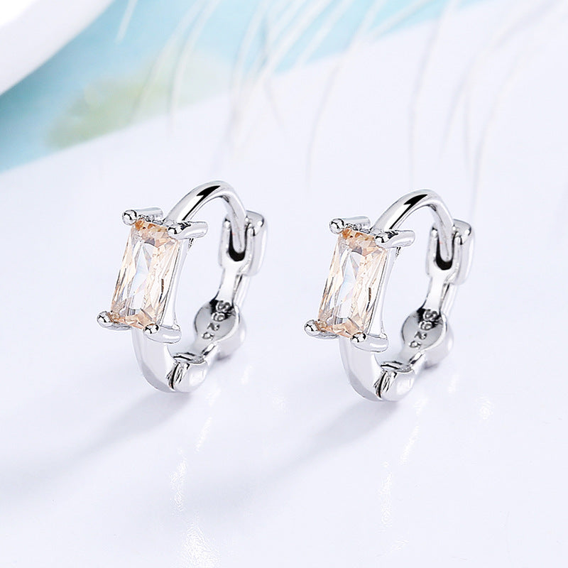 Women's Rectangular Zircon Delicate Trendy Niche High Earrings