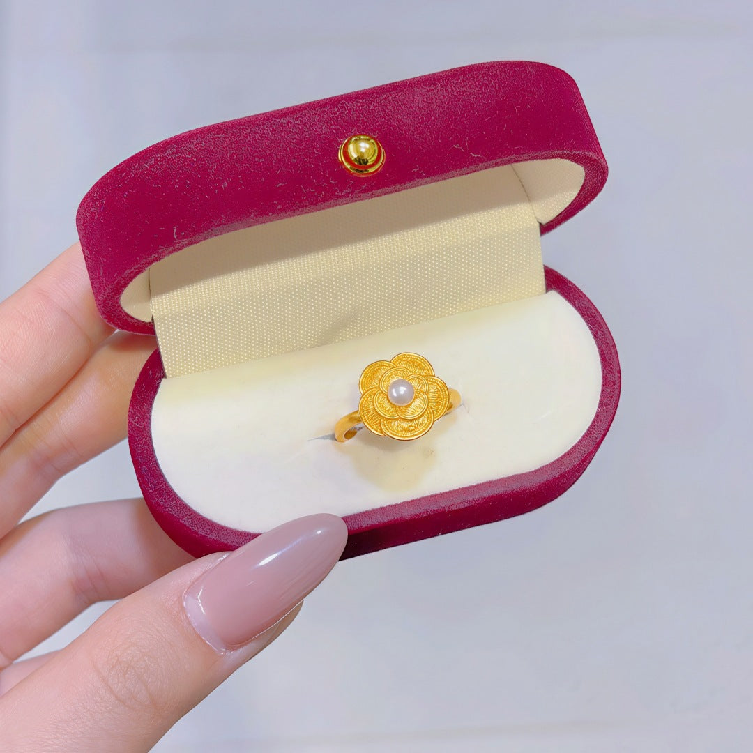 Women's Alluvial Gold Retro Affordable Luxury Design Brass Plated Fashion Ring