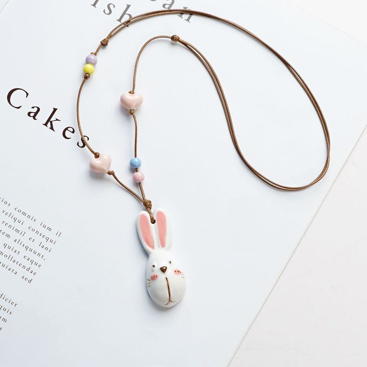 Style Personalized Trendy Ceramic Geometric Colorful Fish Long High-grade Necklace