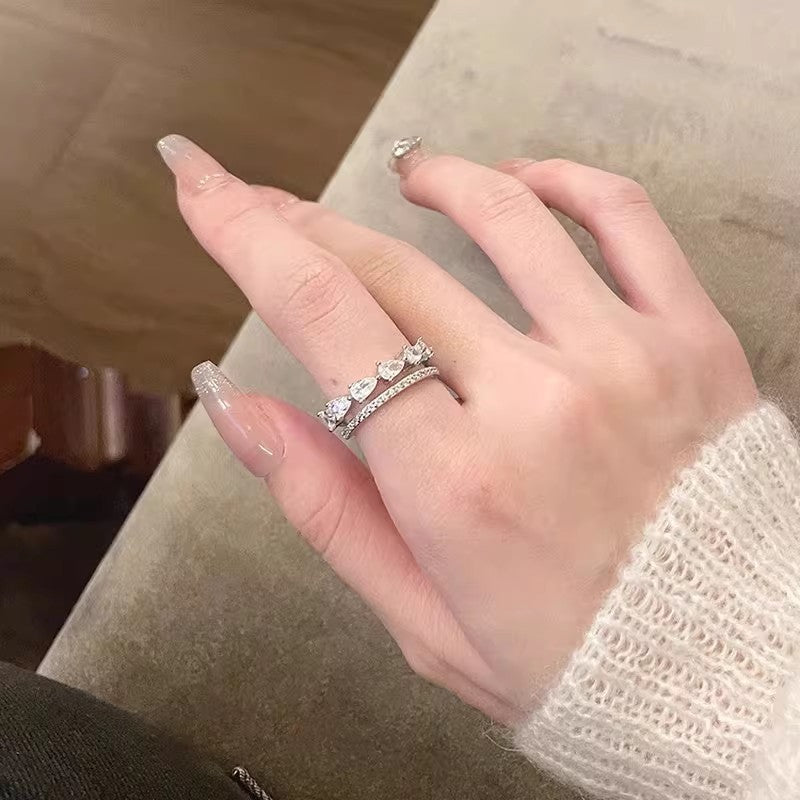 Pearl Zircon Butterfly Female Niche High-grade Light Luxury Couple Temperament Ring