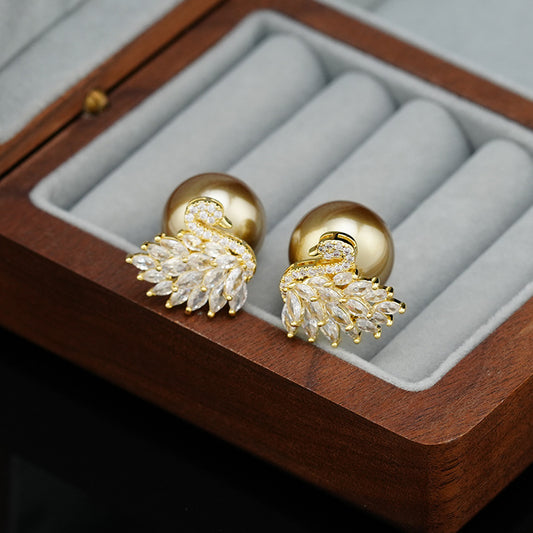 Light Luxury High-grade Graceful Sier Needle Fashion Stud Earrings