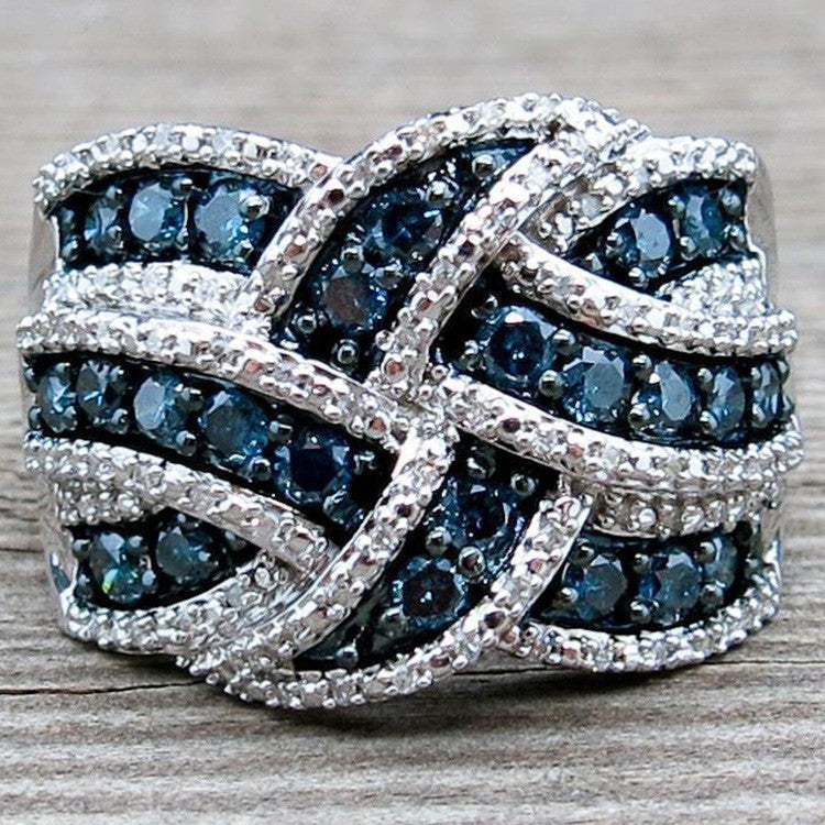 Women's Square White Sapphire Zircon Fashion Hand Rings