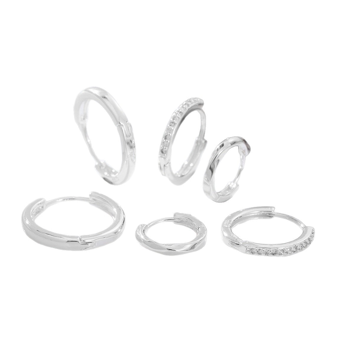 Women's Sier Clip Fashion Simple Inlaid Synthetic Rings