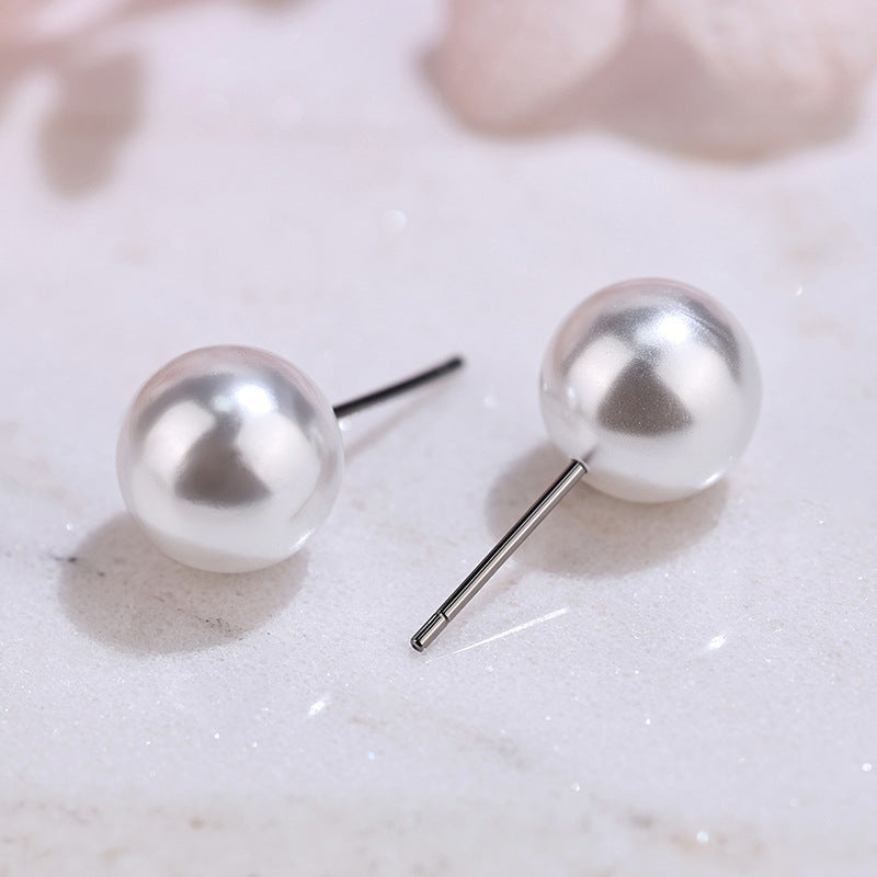 Simple Fashion Korean Style Temperament Ear Pearl Earrings