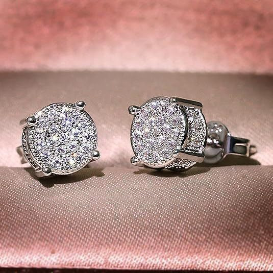 Women's & Men's Zircon Stainless Steel Versatile High Sense Stud Earrings