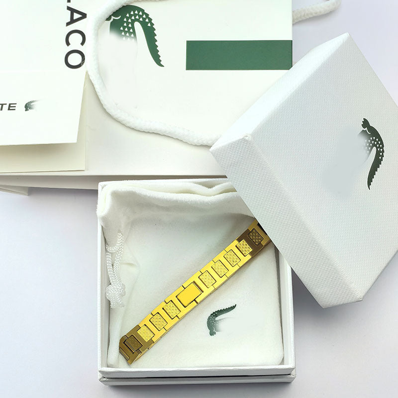 Women's & Men's Box Stainless Steel Crocodile Adjustable Strap Bracelets