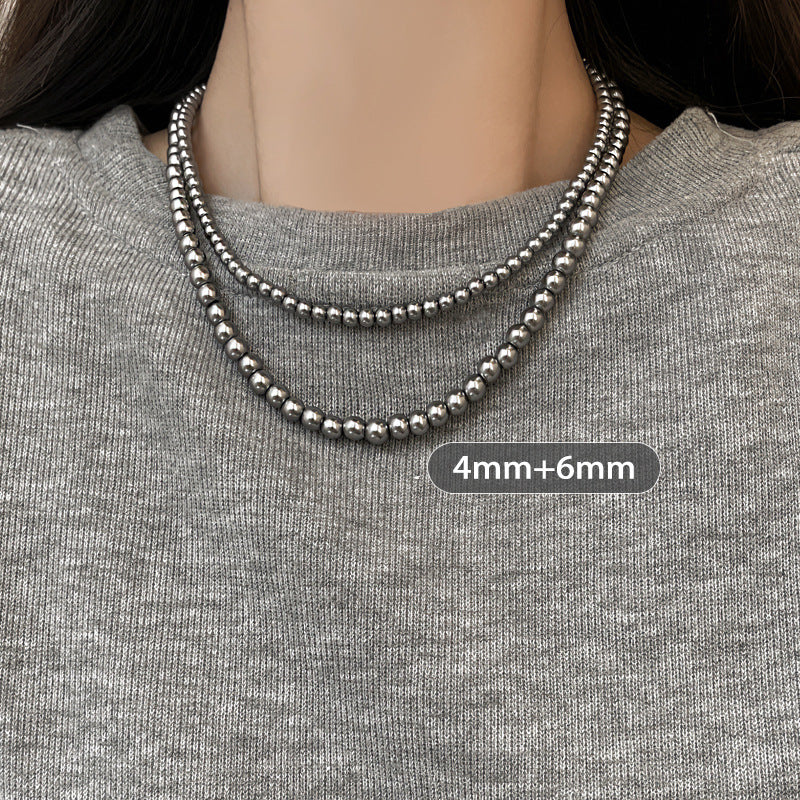 Women's Perfect Circle Pearl Twin Sweater Chain Light Necklaces