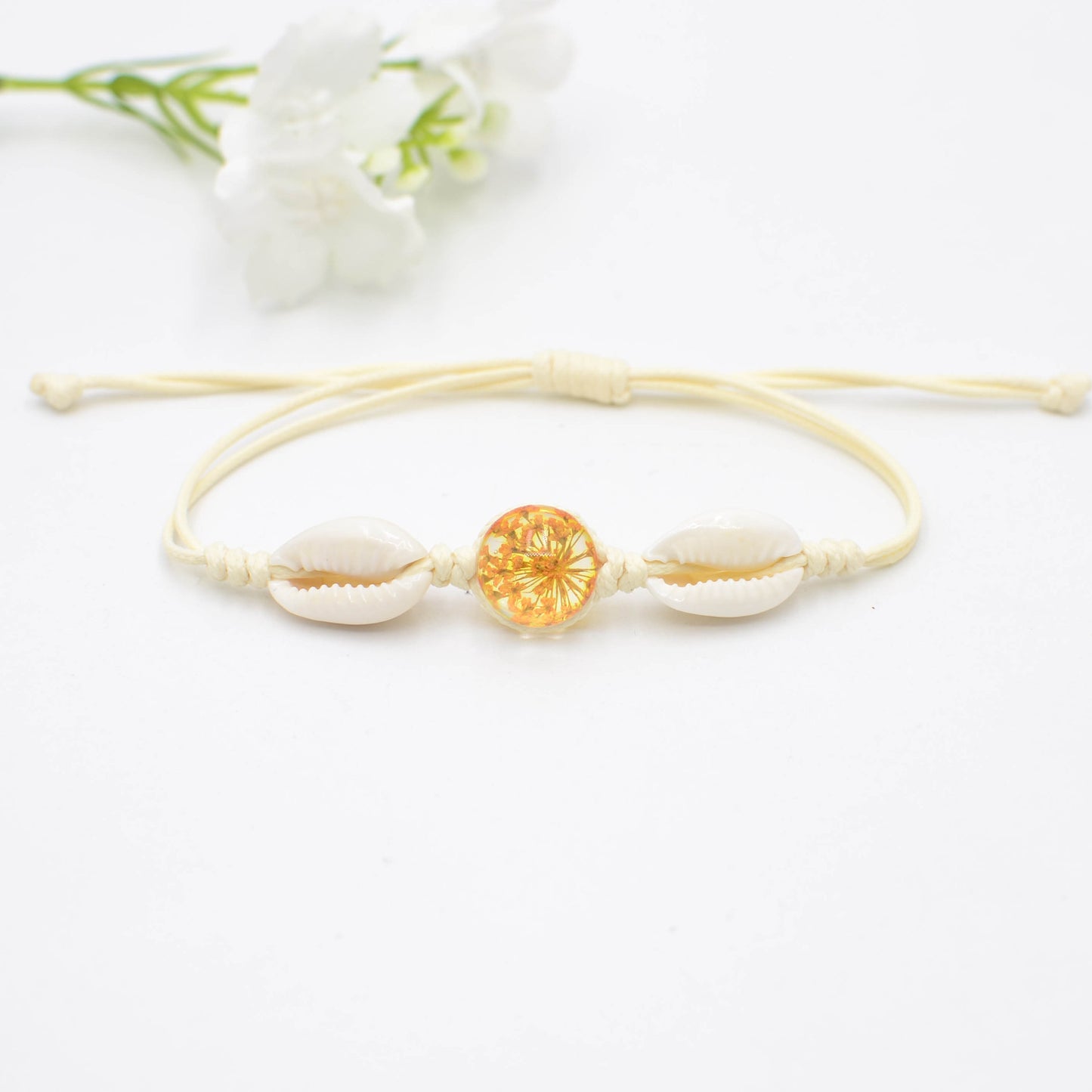 Natural Shell Dried Flower Real Hand Jewelry Woven Bracelets