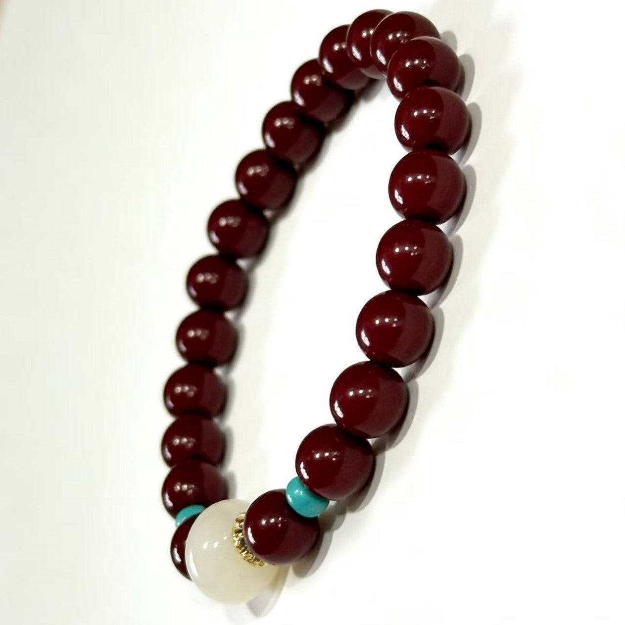Women's & Men's Chinese Cinnabar Lucky Beads Peace Buckle Bracelets