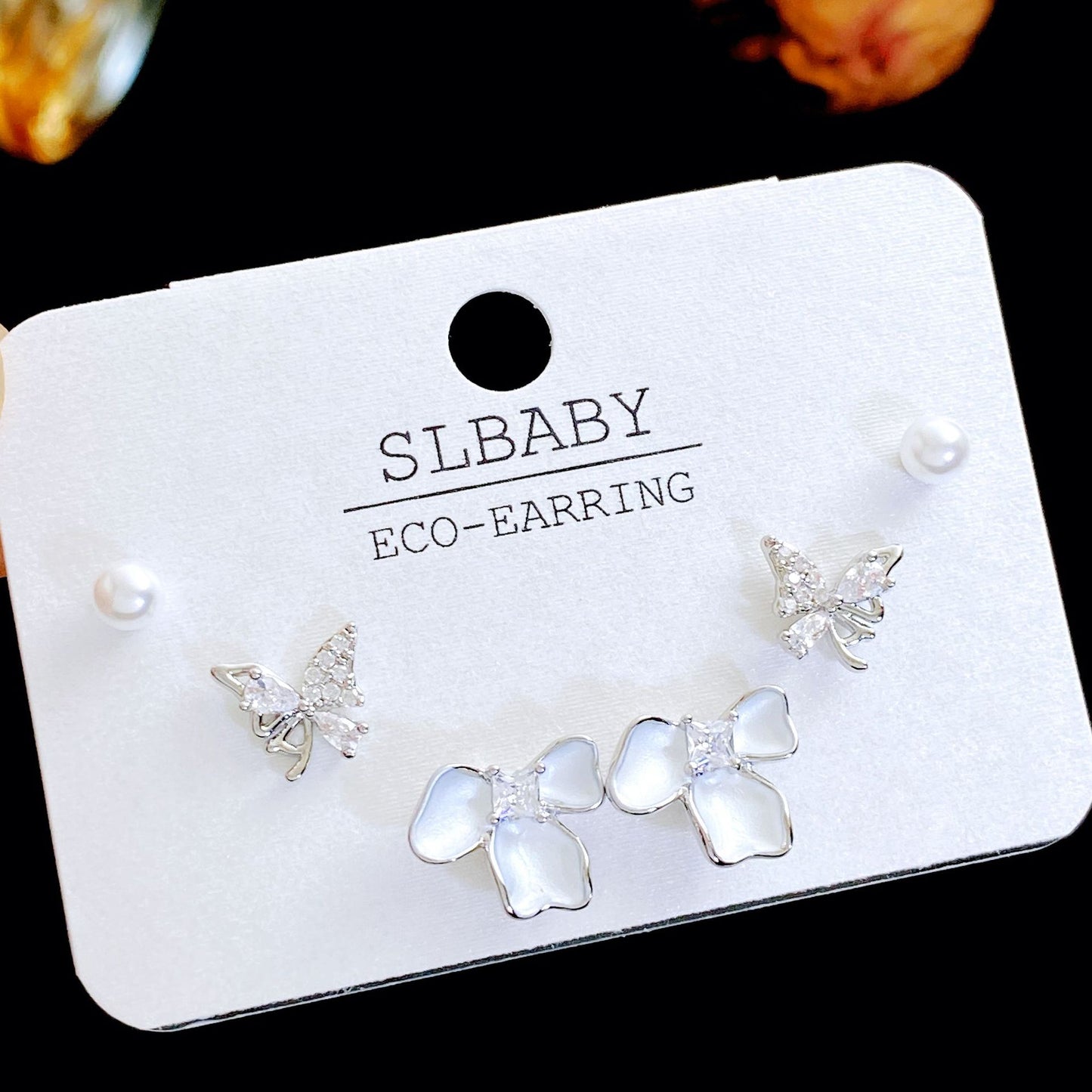 Women's Needle Simple Series Three Pairs Storage Ear Rings