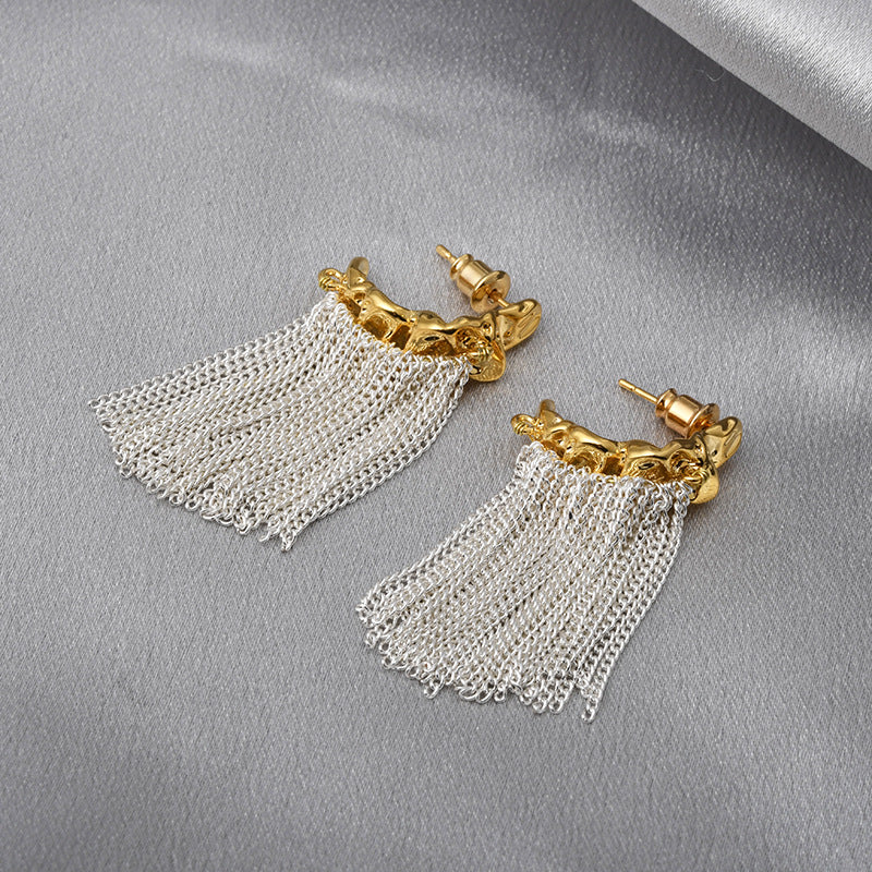Cold Style Tassel Temperament Ear Korean Stud Earrings