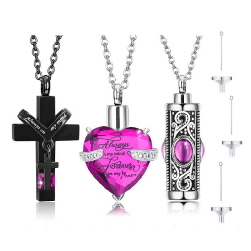 Bottle Ashes Heart-shaped Cross Pet Animal Pendants