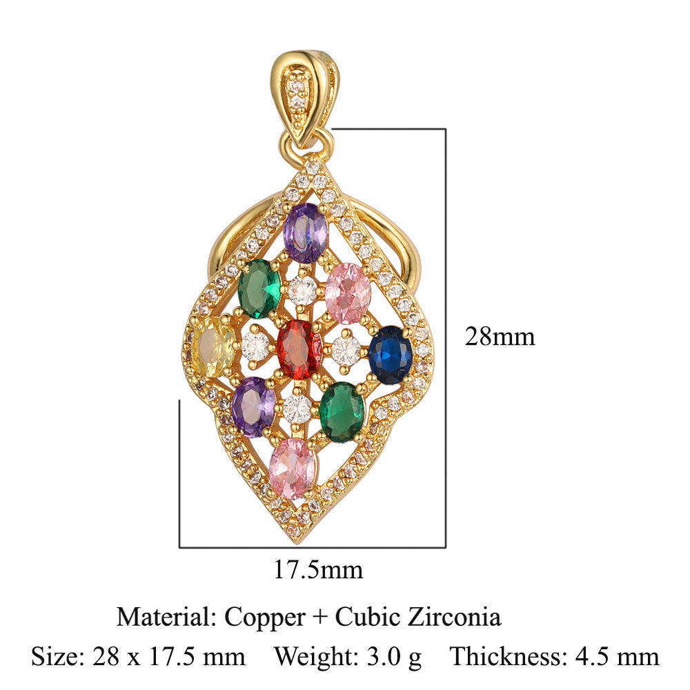 Water Drop Square Heart-shaped Leaves Female Pendants