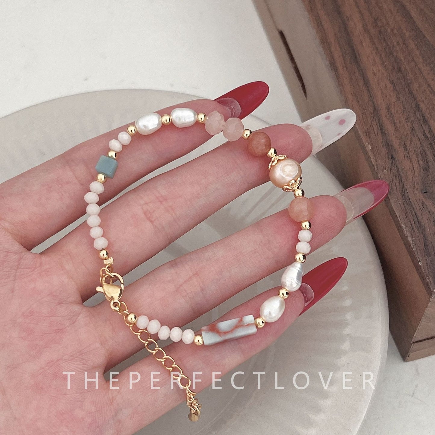 Fairy Exquisite Natural Stone Turquoise Freshwater Pearl Chinese Bracelets