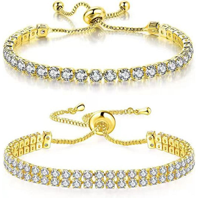 Suit Zircon Tennis Pull Single Row Diamond Bracelet