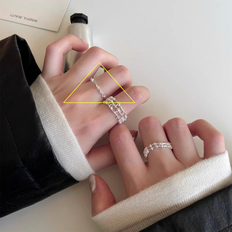 Women's Sier Simple Light Luxury High-grade Index Finger Open Rings