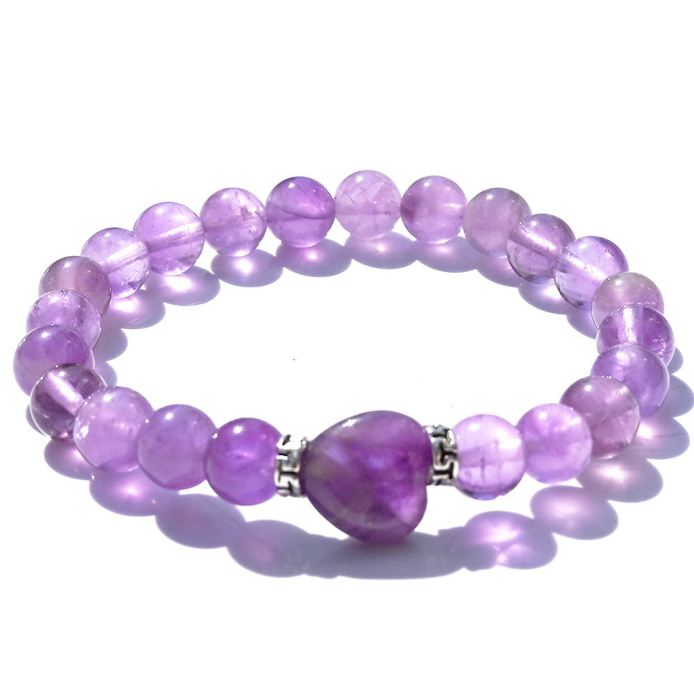 Agate Amethyst Yard Love Heart Tigereye Head Bracelets