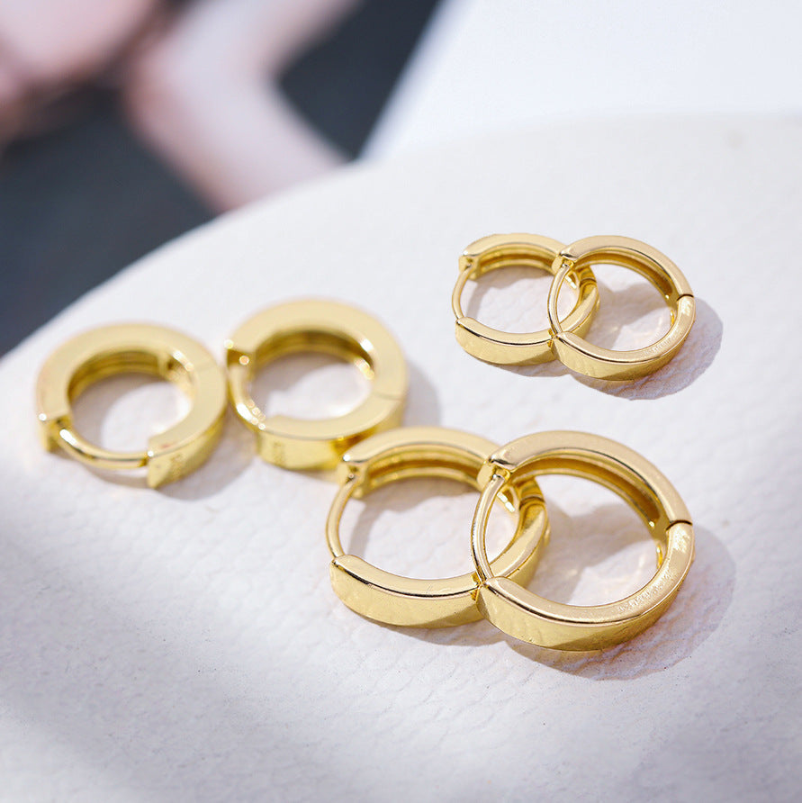 Simple Gold Stainless Steel Classic Basic Style Earrings