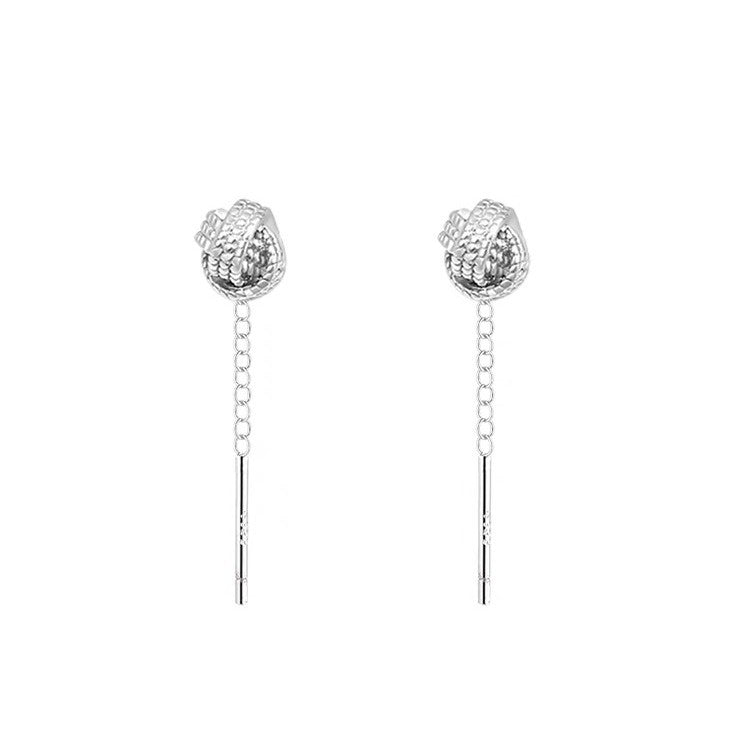 Women's Sterling Sier Tassel Simple Niche Exquisite Short Rings