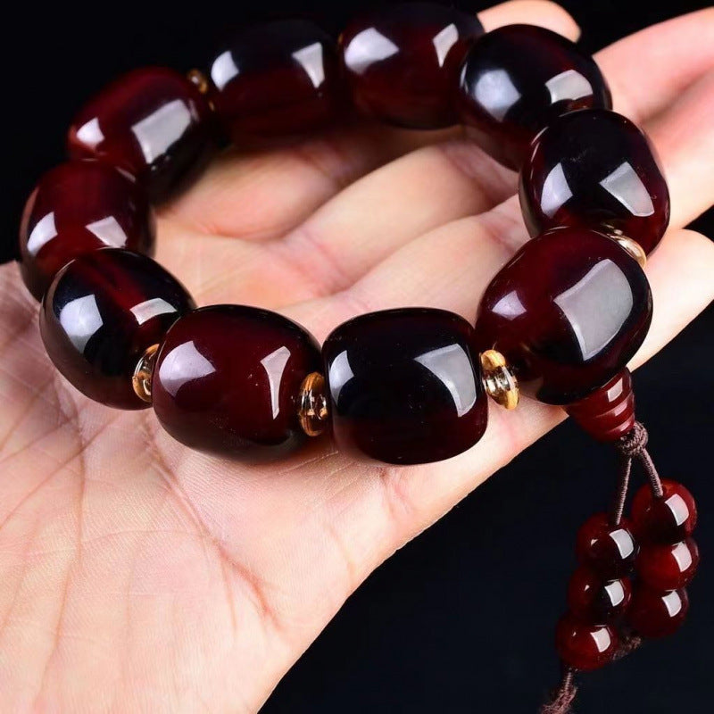 Blood Horn Beads Resin Imitation Crafts Tibet Yak Chinese Hand-held Bracelet